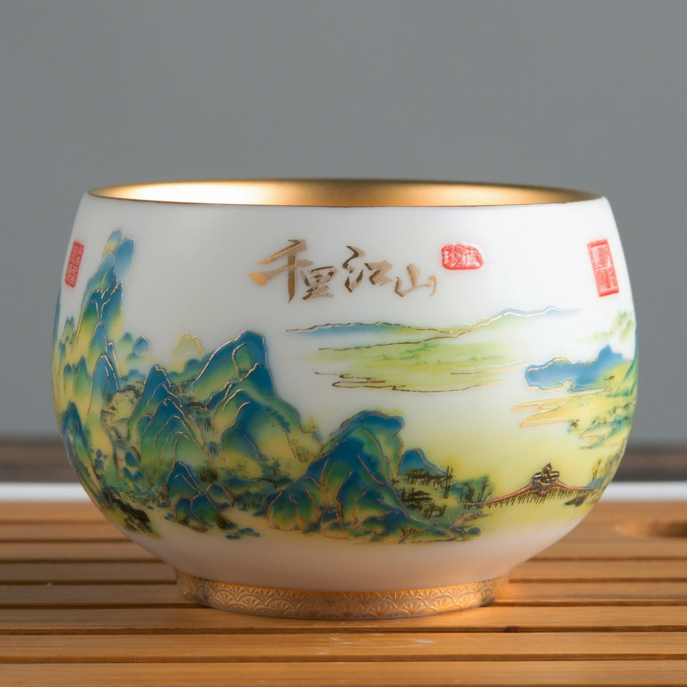 Mountain Coffee & Tea Cup - Mutton Fat Jade Porcelain
