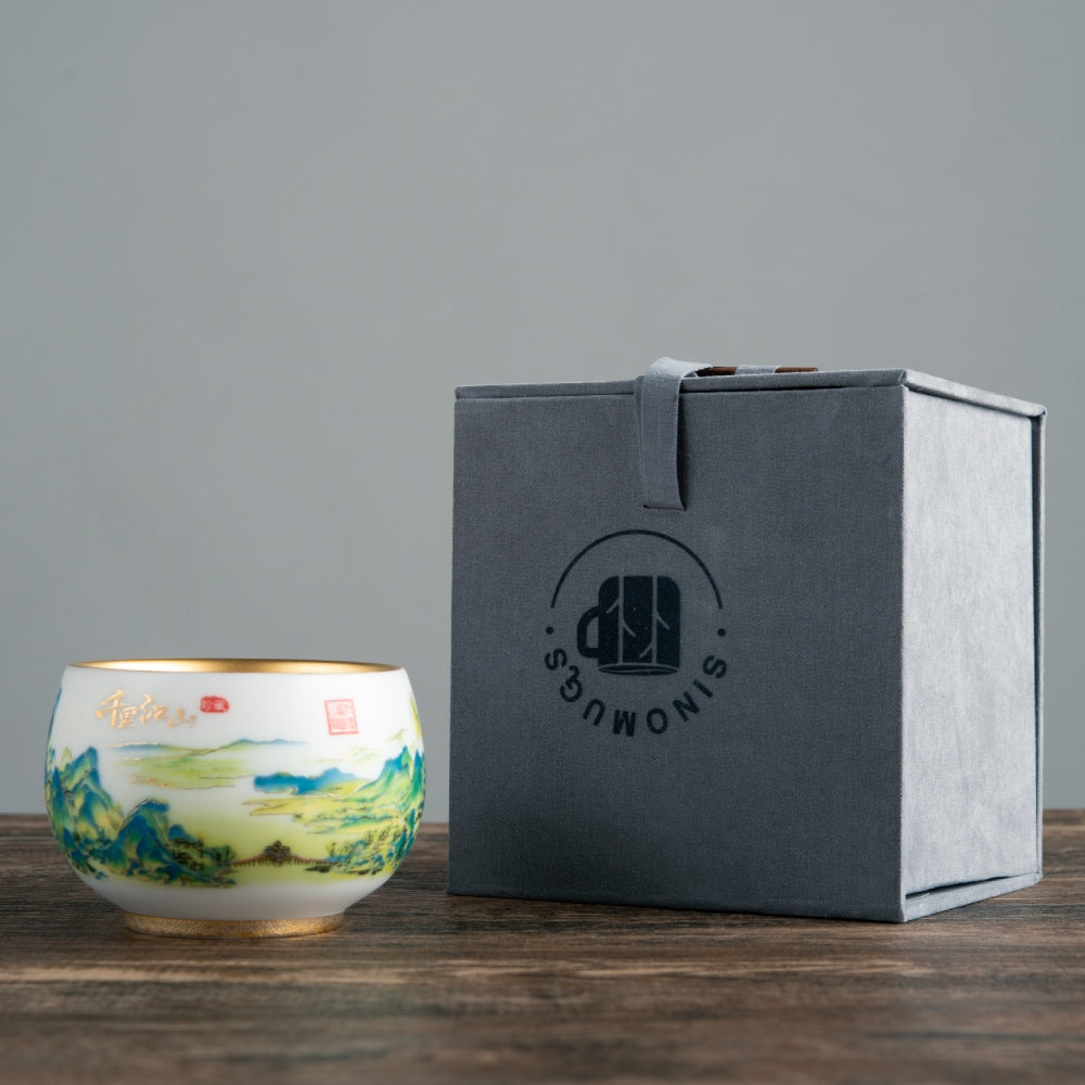 Mountain Coffee & Tea Cup - Mutton Fat Jade Porcelain