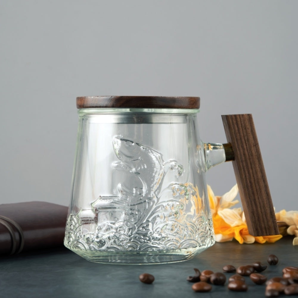 Goldfish Glass Coffee& Tea Mug  – Elegant & Heat-Resistant