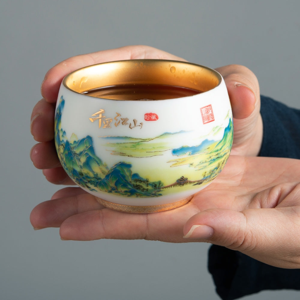 Mountain Coffee & Tea Cup - Mutton Fat Jade Porcelain