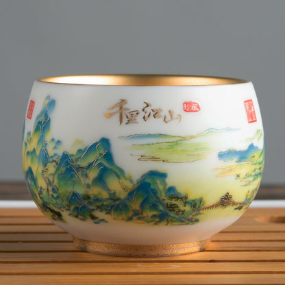 Mountain Coffee & Tea Cup - Mutton Fat Jade Porcelain
