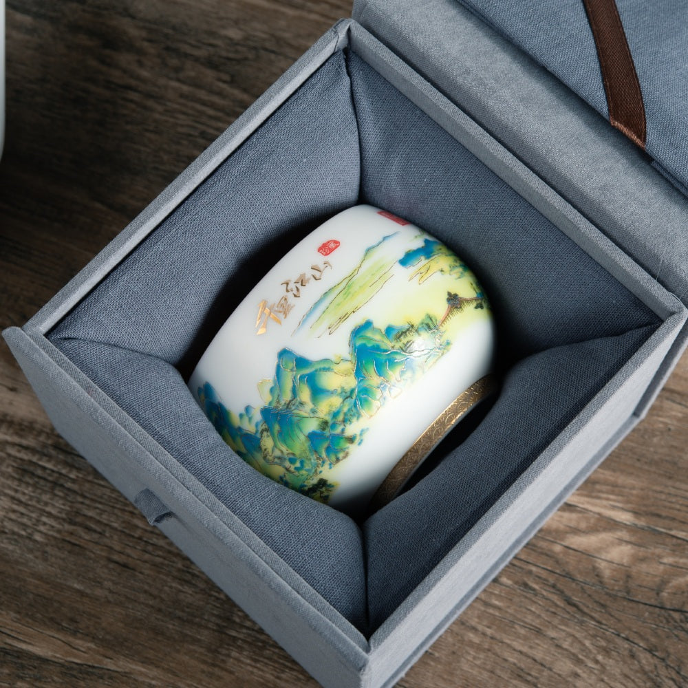 Mountain Coffee & Tea Cup - Mutton Fat Jade Porcelain