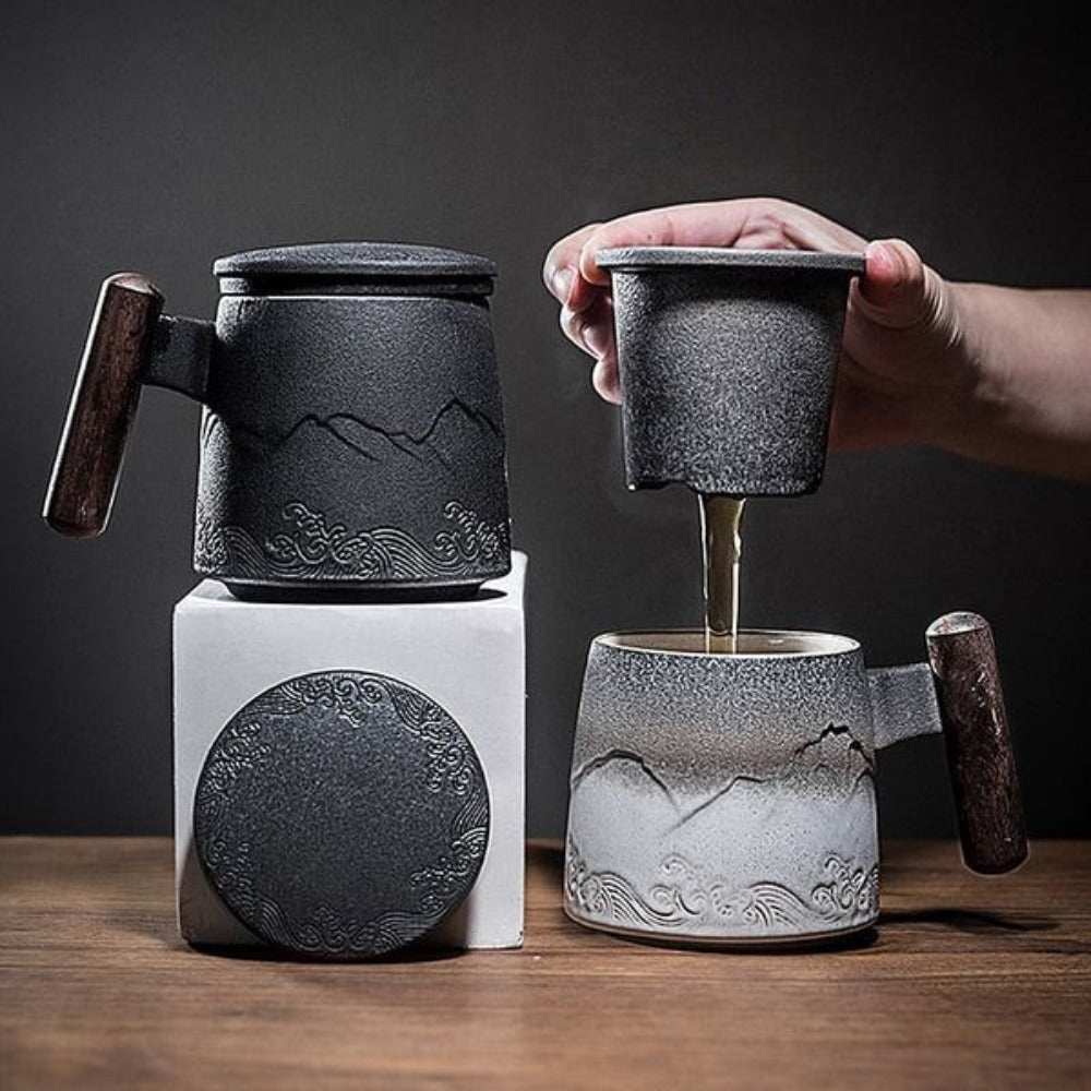 Mountain View Mug – Elegant Ceramic for Tea & Coffee