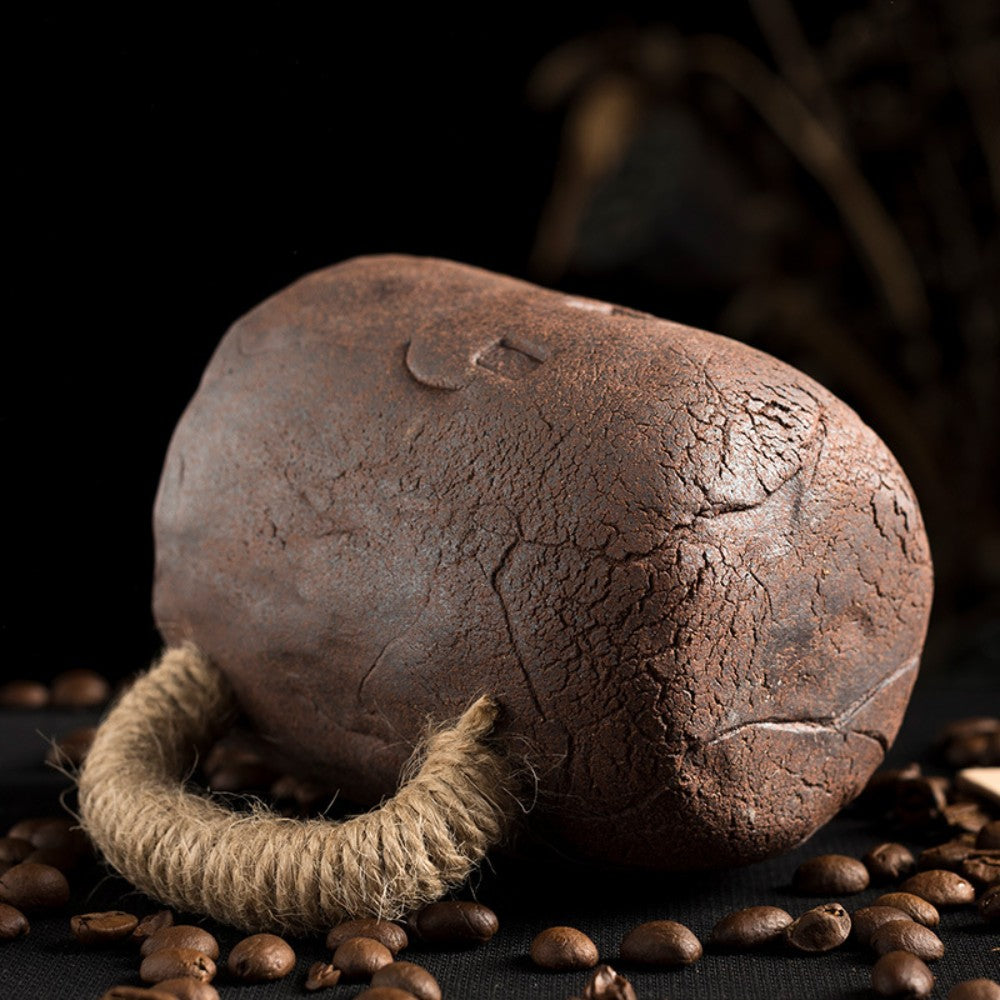 Classical Handmade Rough Ceramic Mug of Natural Elegance
